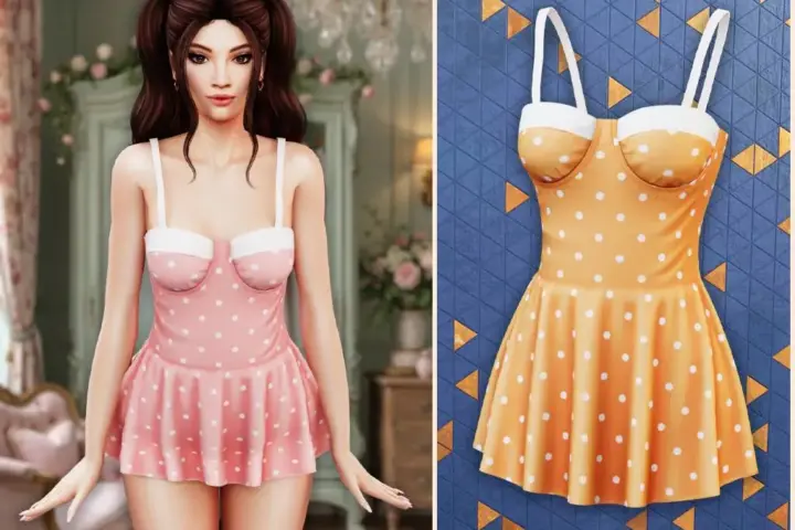 Polka dot swimdress