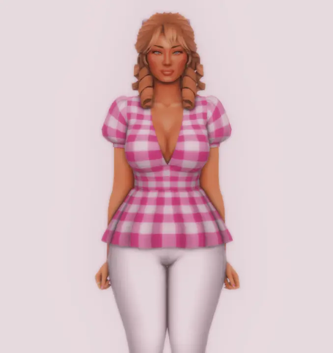 patterned blouse by strawberrysims
