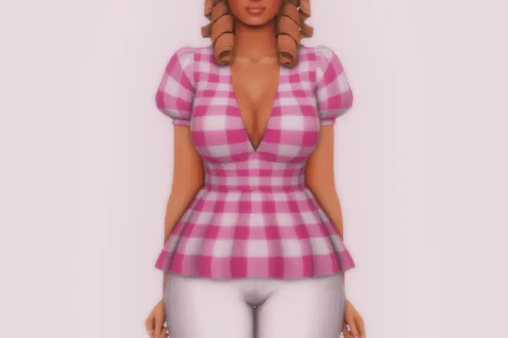 patterned blouse by strawberrysims