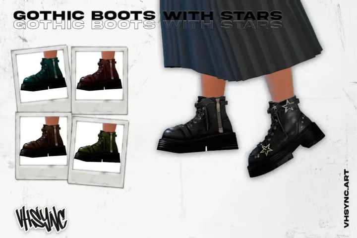 [VHSync] Gothic Boots with Stars