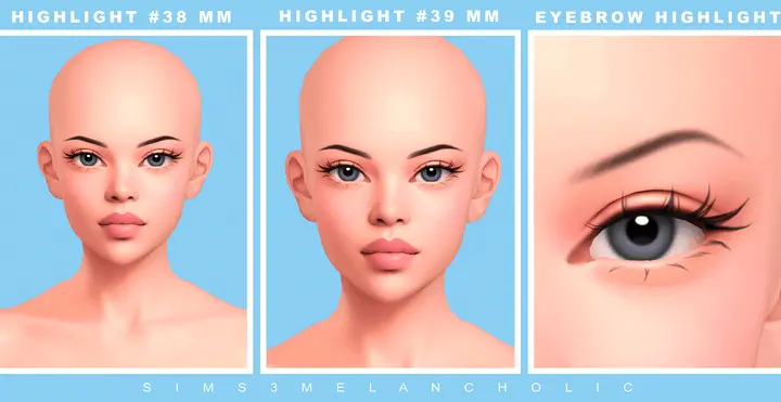 Highlight #38-39 & Eyebrow #170 Highlight MAXIS MATCH