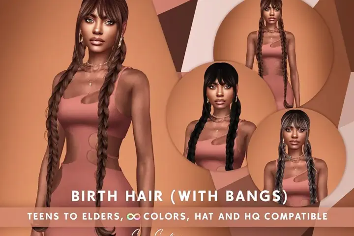 SONYASIMS - Birth Hair (With bangs)