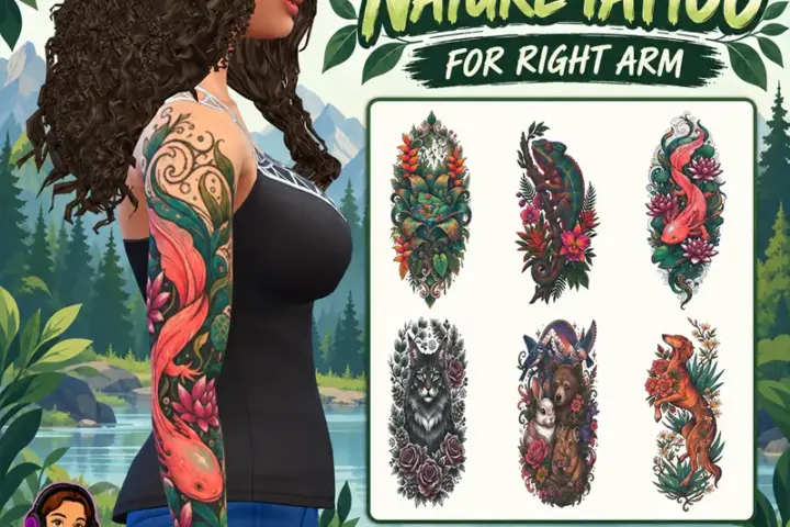 Nature tattoo right arm by Pyanett