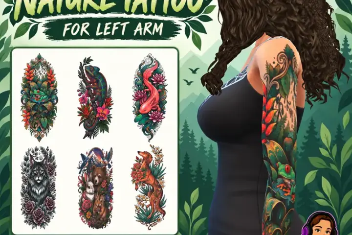Nature tattoo left arm by Pyanett