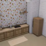 Floral antique kitchen set