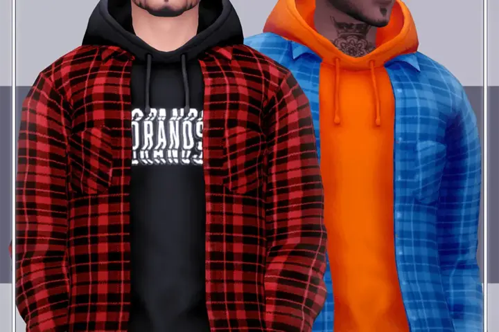Hoodie With Flannel Jacket
