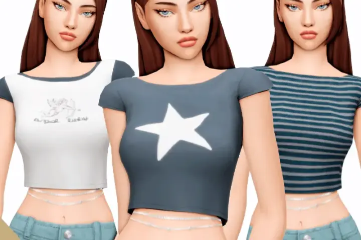 Trendy Blue Baby Tee