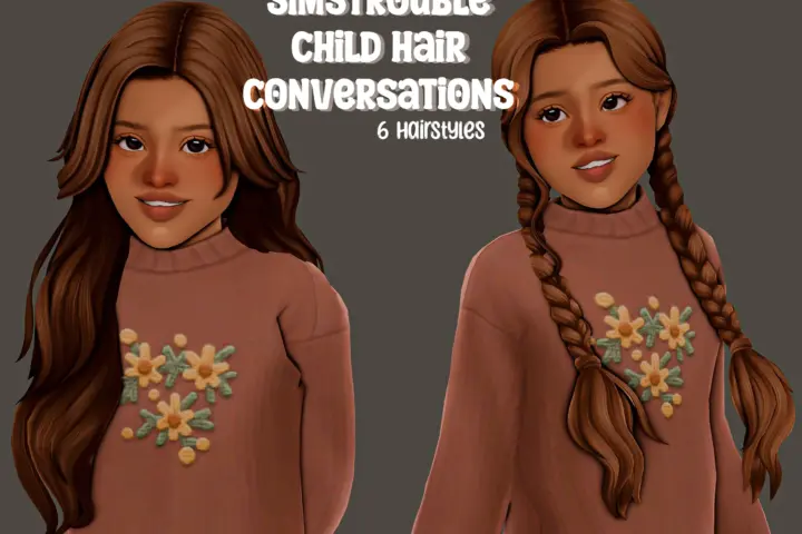 Набор причёсок для девочек "simstrouble child hair conversions"