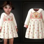 Toddler - Sweet strawberry dress with playful collar and cute print