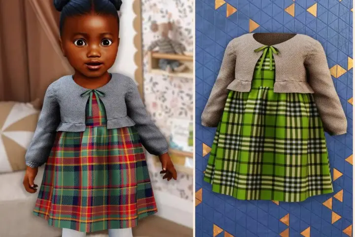 Infant - Cozy plaid dress