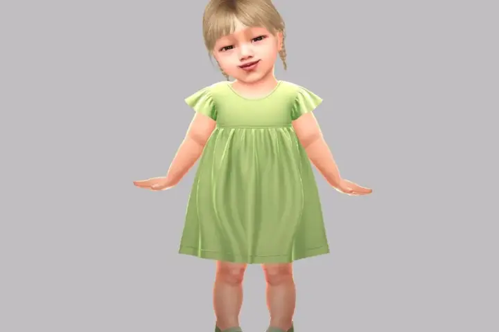 Infant - Delicate flutter sleeve dress with soft gathered baby silhouette