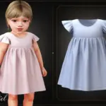 Infant - Delicate flutter sleeve dress with soft gathered baby silhouette