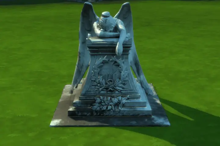 Resting angel statue