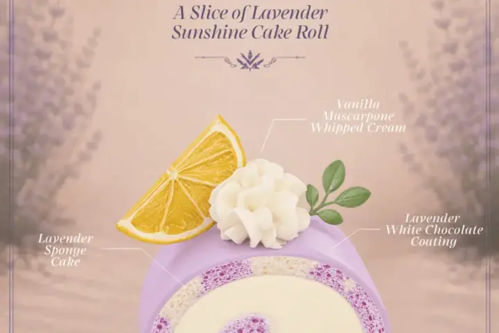 A Slice of Lavender Sunshine Cake Roll