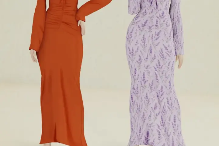 heather ruched maxi dress