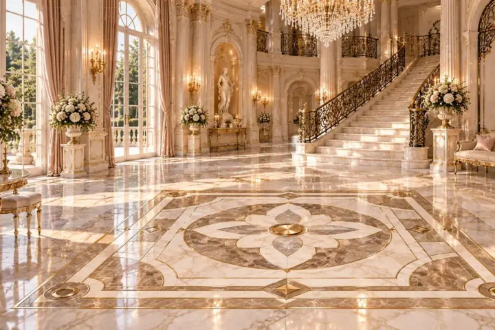 Genovia Flooring • Gilded Sunburst Marble