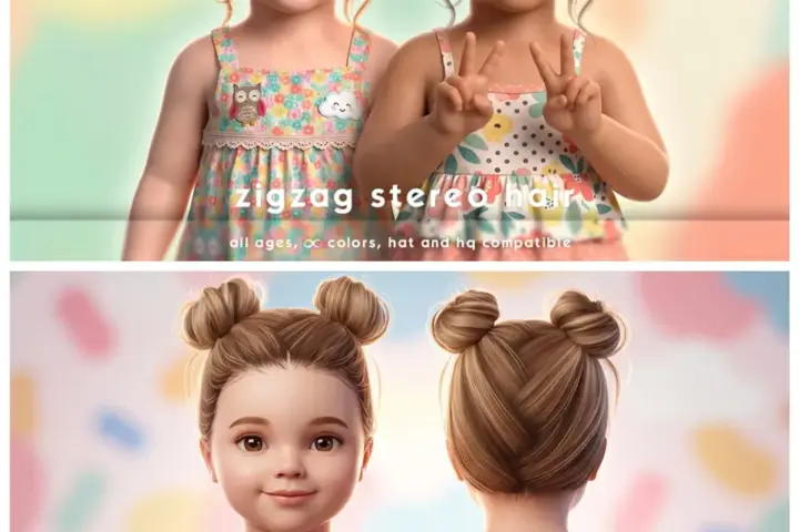 ZIGZAG STEREO HAIR SET - TODDLERS
