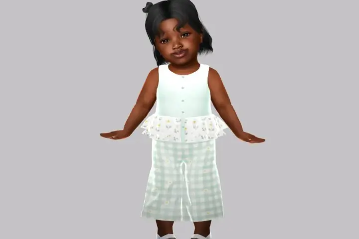 Infant - Adorable patterned set with layered ruffles and wide pants