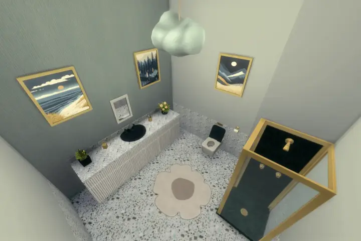 Confetti x bubblegum blue bathroom