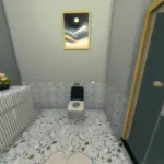 Confetti x bubblegum blue bathroom