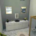 Confetti x bubblegum blue bathroom