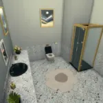 Confetti x bubblegum blue bathroom