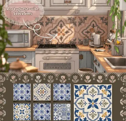 Portuguese-vibe wall tiles by StacySims