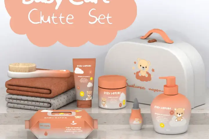 Baby Care Clutter Set - Nursery & Baby Room Decor | 8 Pieces