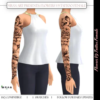 Flowers V9 Tattoo Female