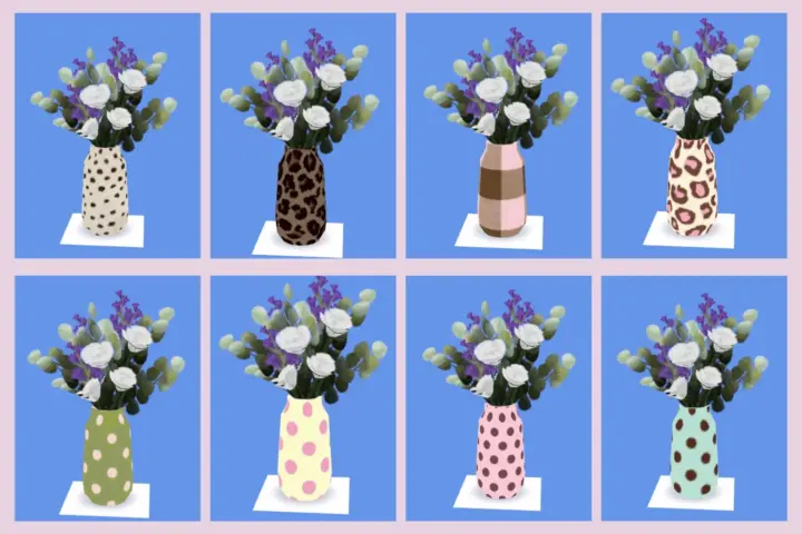 Polka Dot & Patterned Wildflower Vase Collection