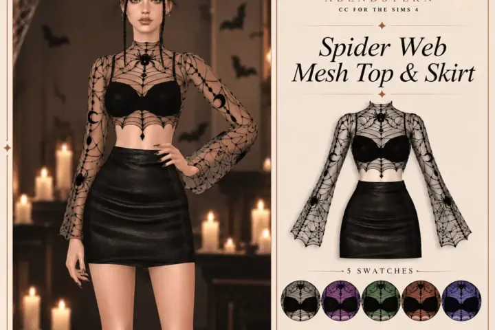 Spider Web Mesh Top & Skirt