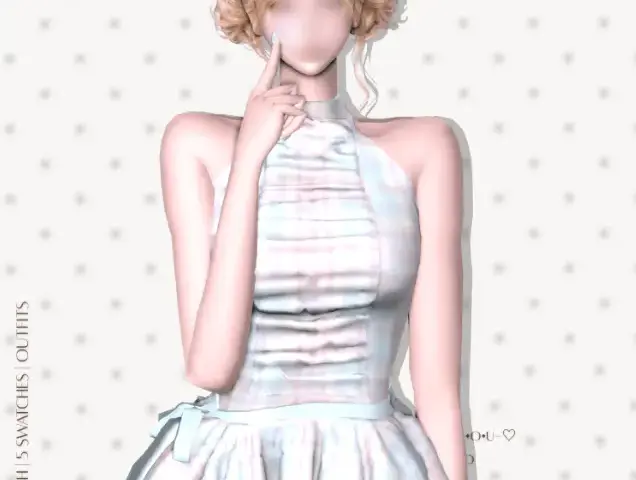 【Sforikl】 Ribbon Puff Dress