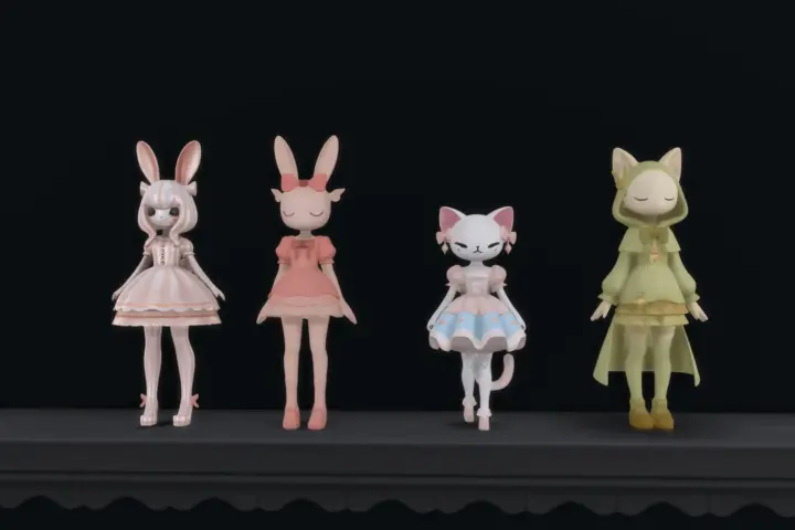 Cute & kawaii cat and bunny doll