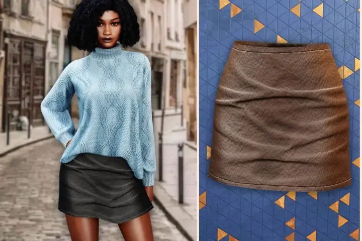 Sleek leather mini skirt