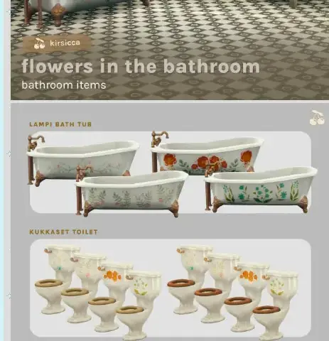 kirsikkka - flowers in the bathroom