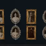 Elegant Dark Hair Victorian Lady Portraits