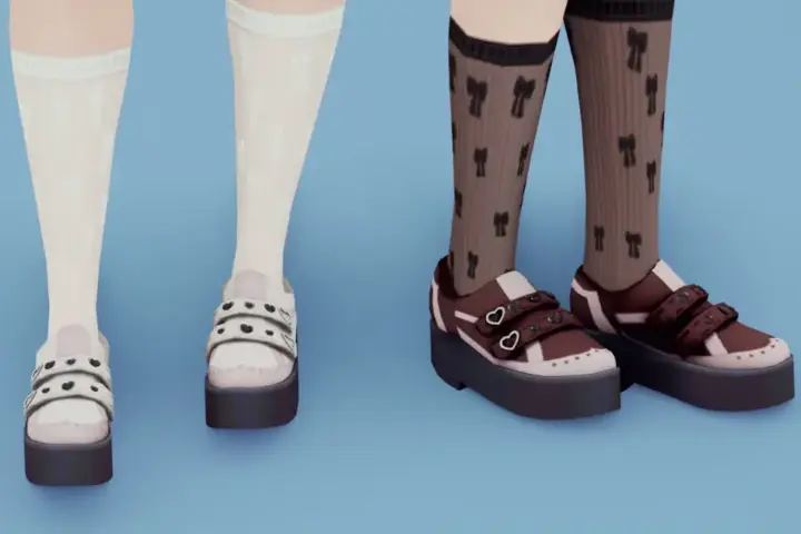 lunette bow ribbon socks
