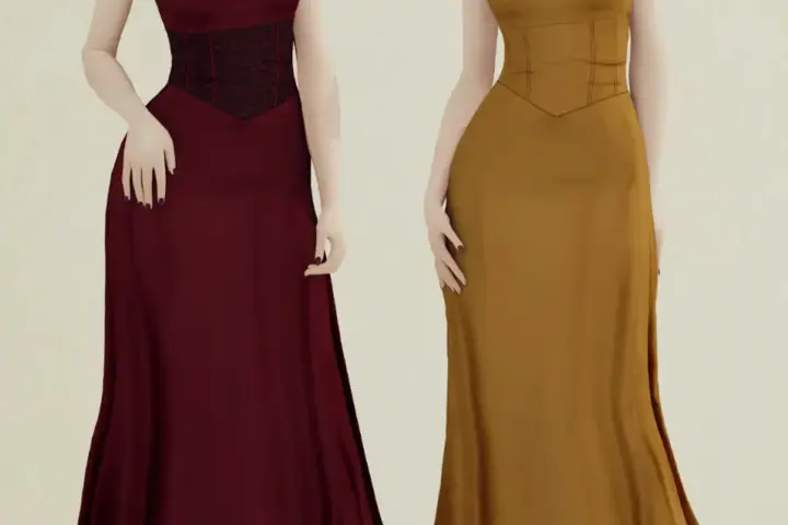 lenore corset satin dress