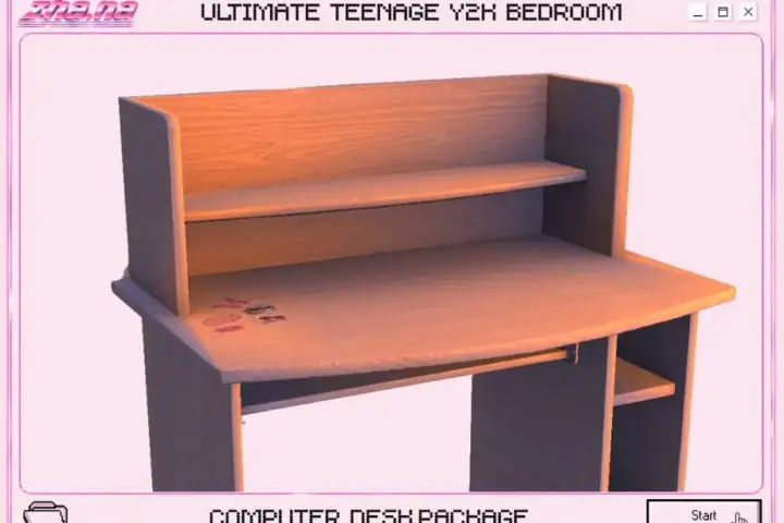 [Zha.na] Y2K Computer Desk and Chair