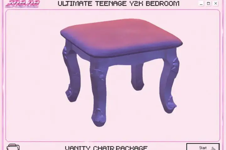 [Zha.na] Y2K Vanity Chair BSG