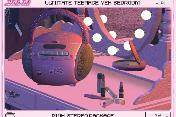 [Zha.na] Working Y2K Pink Stereo