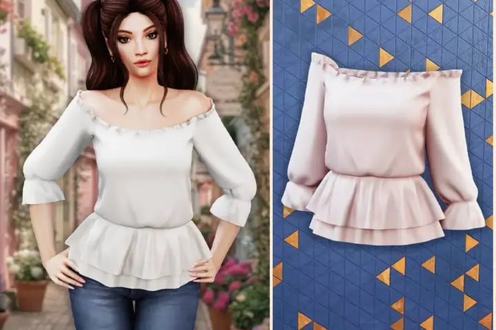 Ruffle off shoulder blouse