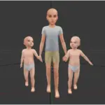 Walk with parents (pose pack)