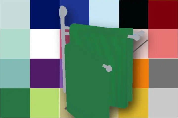 A wall-mounted towel rack.