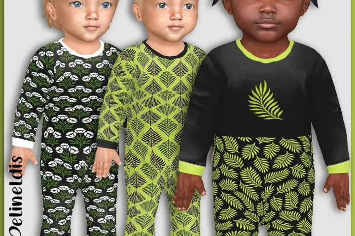 Infants Green and Black Babygrow