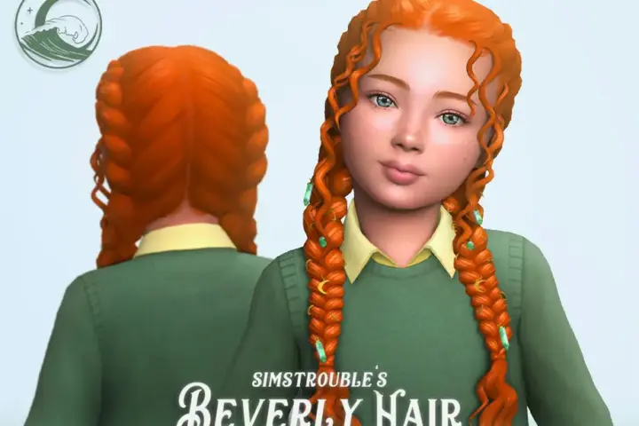 simstrouble - Beverly Hairstyle - Kids Conversion