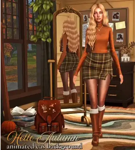 Анимированный фон для CAS - Sarah Simmer Xo - Hello Autumn - Animated CAS Background