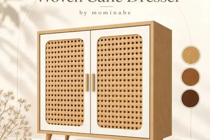 Woven Cane Dresser