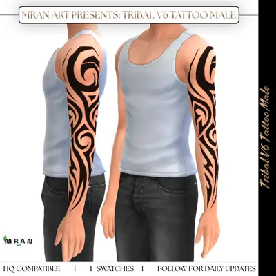Tribal V6 Tattoo Male