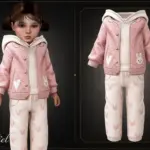 Toddler - Cozy layered outfit with textured jacket and printed pants